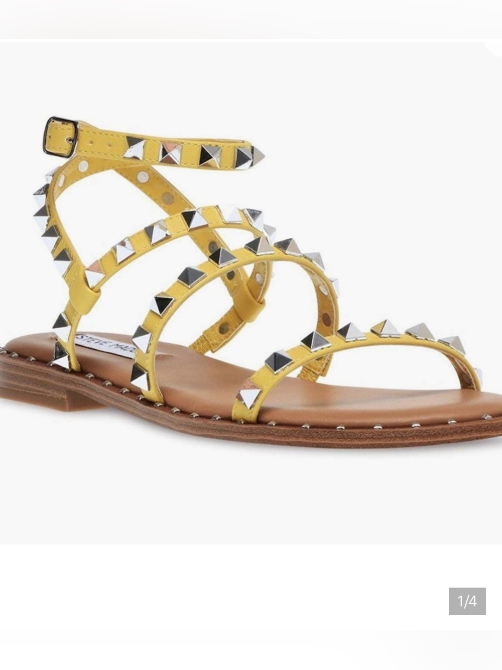 Steve Madden Studded Yellow Gladiator Sandals - Women size 5.5